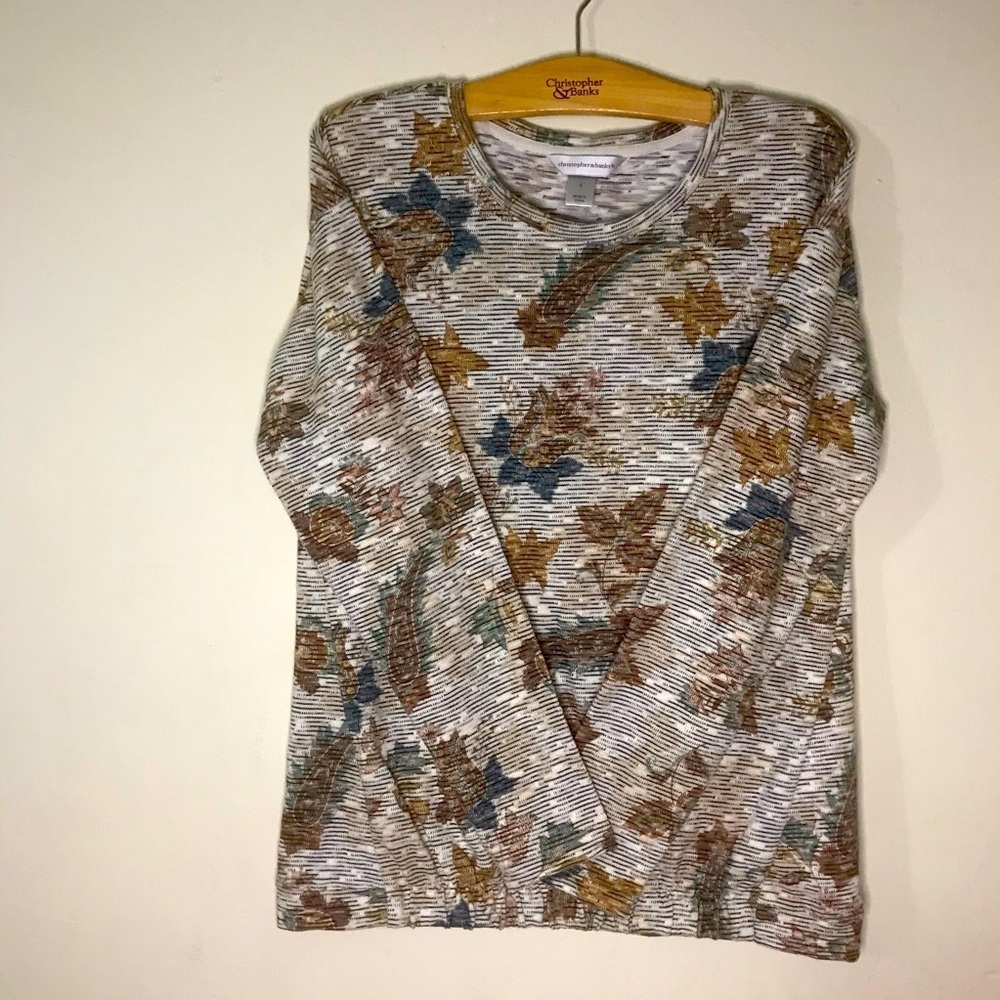 Christopher & Banks Sublimation Floral Shadow Top